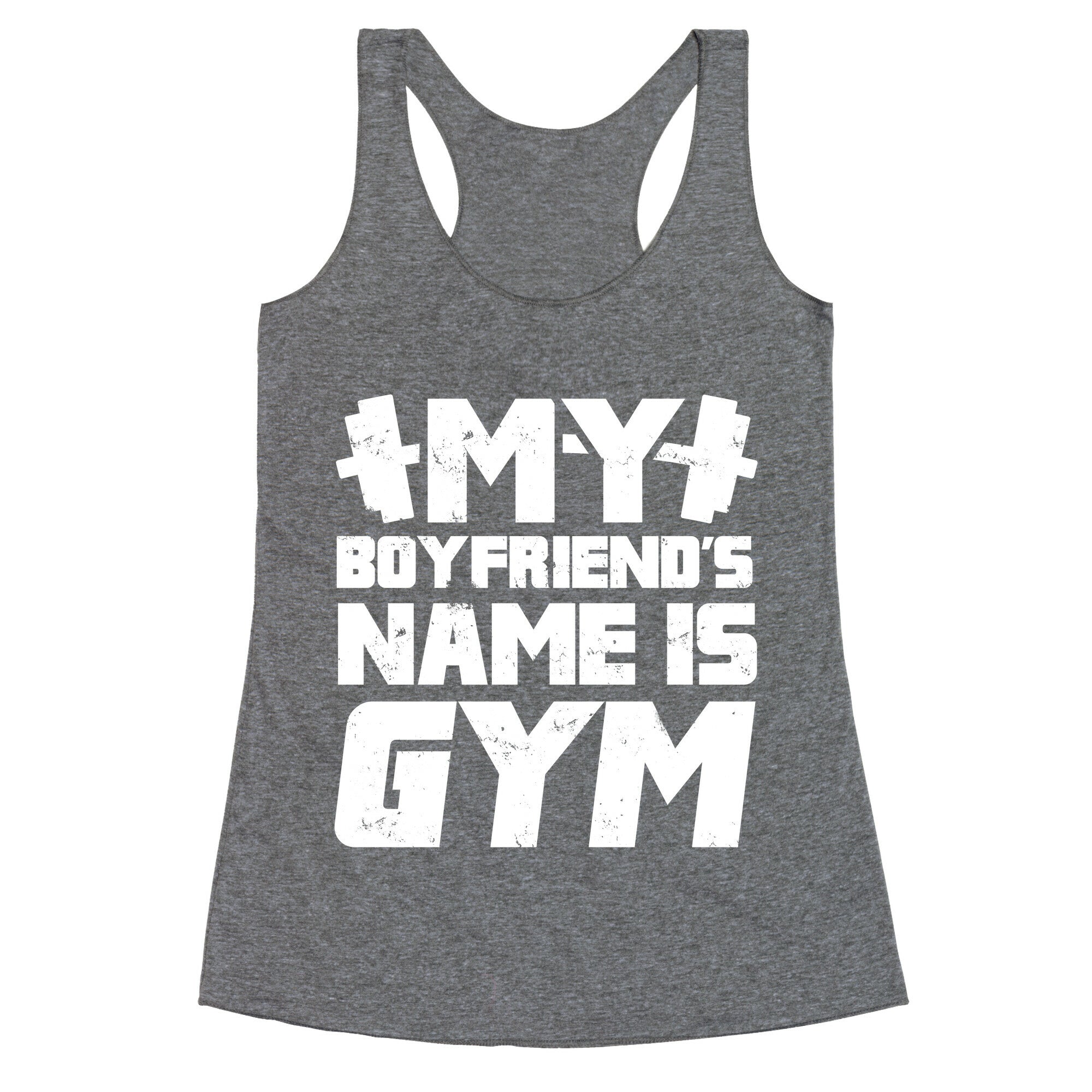 My Boyfriend's Name Is Gym Racerback Tank